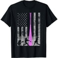 thumbnail image 1 of American Softball Flag T-Shirt - Players and Pink Bat, 1 of 4