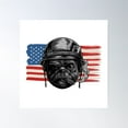 thumbnail image 1 of American Soldier Pug Poster Wall Art, Modern Wall Decor For Living Room Bedroom, 24x24 UNFRAMED, 1 of 3