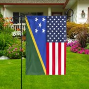 American Solomon Islands Islander Friendship USA Memorial Day Patriotic for Garden Flag, Double-Sided Outdoor Yard Decor 11.5 x 17.5 Inch