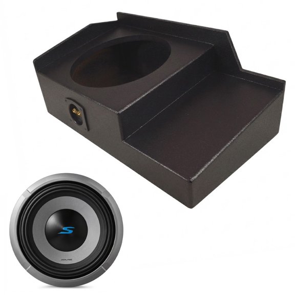 American Sound Connection Compatible with 1999-2006 Chevy Silverado Extended Cab S2-W10D2 Single 10" Subwoofer 600W Loaded Sealed Sub Box Enclosure Bundle