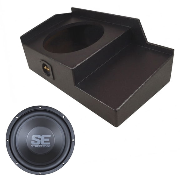 American Sound Connection Compatible with 1999-2006 Chevy Silverado Extended Cab SE1040 Single 10" Subwoofer 200W Loaded Sealed Sub Box Enclosure Bundle