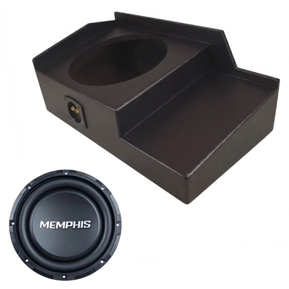 American Sound Connection Compatible with 1999-2006 Chevy Silverado Extended Cab SRXS1040 Single 10" Subwoofer 250W Loaded Sealed Sub Box Enclosure Bundle