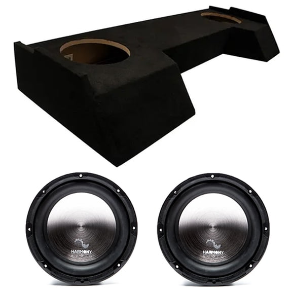 American Sound Connection Compatible with 2019-2025 Dodge Ram Crew Cab HA-A102 Dual 10" Subwoofer 800W Loaded Sealed Sub Box Enclosure Bundle