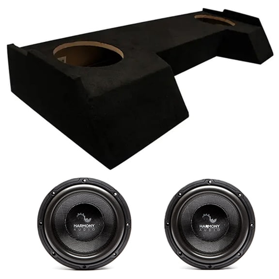 American Sound Connection Compatible with 2019-2025 Dodge Ram Crew Cab HA-C104 Dual 10" Subwoofer 2000W Loaded Sealed Sub Box Enclosure Bundle
