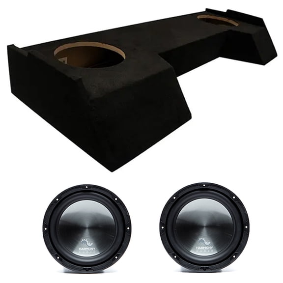 American Sound Connection Compatible with 2019-2025 Dodge Ram Crew Cab HA-R104 Dual 10" Subwoofer 500 Watts Loaded Sealed Sub Box Enclosure Bundle