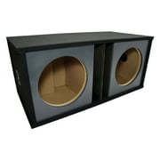American Sound Connection Dual 12 Vented MDF Subwoofer Enclosure, Paintable, Loudspeaker Cabinet