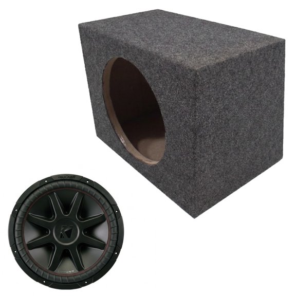 American Sound Connection fits Universal 43CVR152 Single 15" Subwoofer 500W Loaded Sealed Sub Box Enclosure Bundle