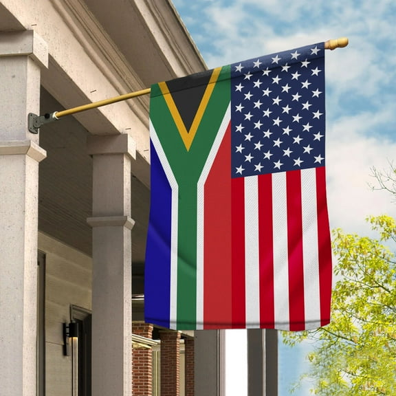 American South Africa Flag South African Friendship U.S.A Memorial Day Patriotic For Garden Flag (11.5x17.5) Double Sided-USA Flags Premium Polyester-Decorative Indoor Outdoor Flag