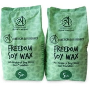 American Soy Organics- 10 lb of Freedom Soy Wax Beads for Candle Making Microwavable Soy Wax Beads Premium Soy Candle Making Supplies 10lb
