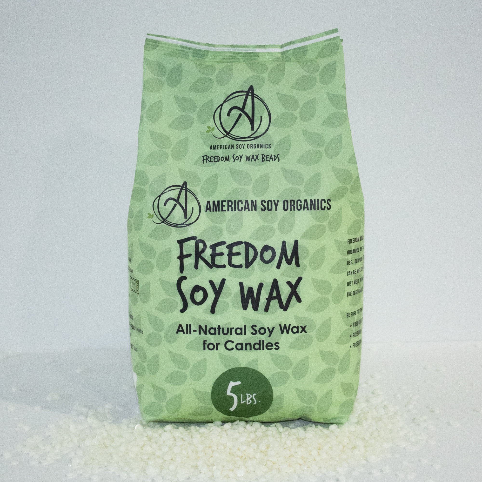 American Soy Organics 5 lb of Freedom Soy Wax Beads for Candle Making