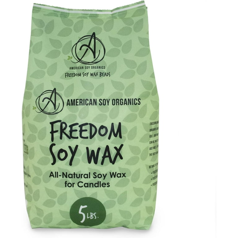 American Soy Organics- 5 lb of Freedom Soy Wax Beads for Candle Making –  Microwavable Soy Wax