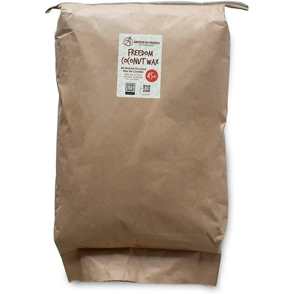 American Soy Organics Freedom Coconut Soy Wax Beads for Candle Making - Natural Candle Making Supplies - Paraffin-Free,Beeswax-Free Coconut Candle Wax for Container Candles,Tealights, Wax Melts 45 lbs