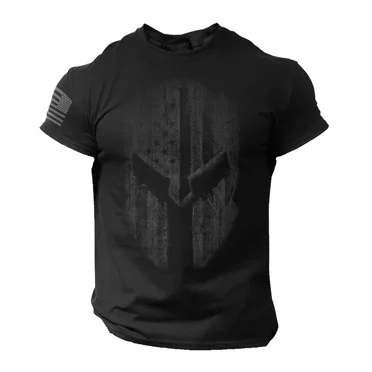 American Spartan Patriotic USA Flag Viking Men's T Shirt