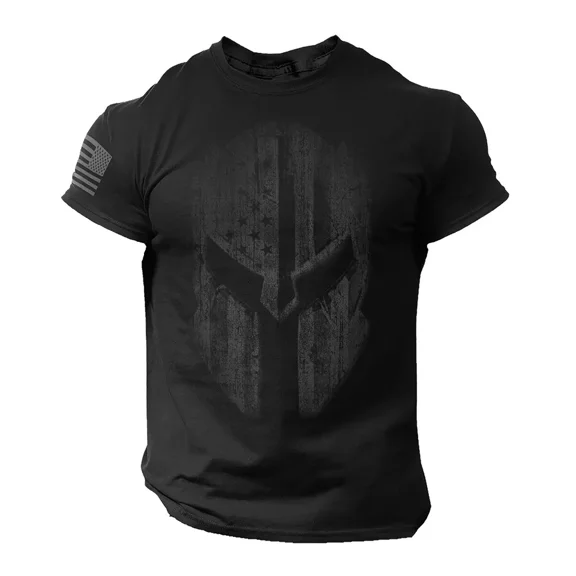 American Spartan Patriotic USA Flag Viking Men's T Shirt