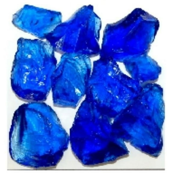 American Specialty Glass LBLUEZZM-10 Recycled Chunky Glass, Blue - Medium - 0.5-1 in. - 10 lbs
