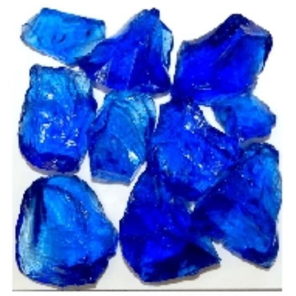 American Specialty Glass LBLUEZZM-50 Recycled Chunky Glass, Blue - Medium - 0.5-1 in. - 50 lbs