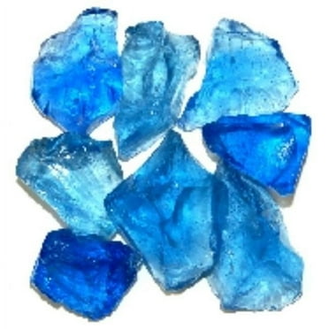 American Specialty Glass LCRBLUEM-5 Recycled Chunky Glass, Crystal Blue - Medium - 0.5-1 in. - 5 lbs
