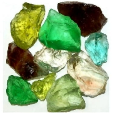 American Specialty Glass  Recycled Chunky Glass, Jewel Mix - Medium - 0.5-1 in. - 5 lbs