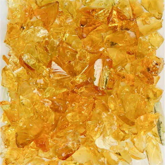 American Specialty Glass THONEYL1-25 Recycled Chunky Glass, Honey Lemon - Size 1 - 0.13-0.25 in. - 25 lbs