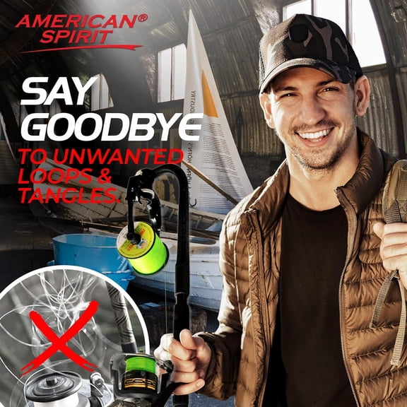 American Spirit Fishing Line Spooler, No Line Twist, Portable Line Winding System, Zero Twist Line Spooler for Reels or Casting Reel, Ultimate Fishing Line Winder Spooler Eliminates Line Twisting