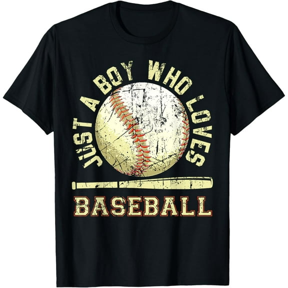 American Sport Just A Boy Who Loves Baseball Gifts For Boys Funny Creative Graphic T-Shirt