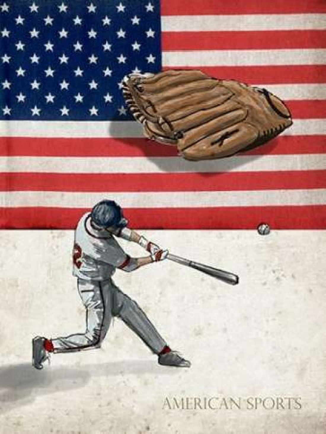 American Sports-Baseball 1 Canvas Art - GraphINC Studio (18 x 24)