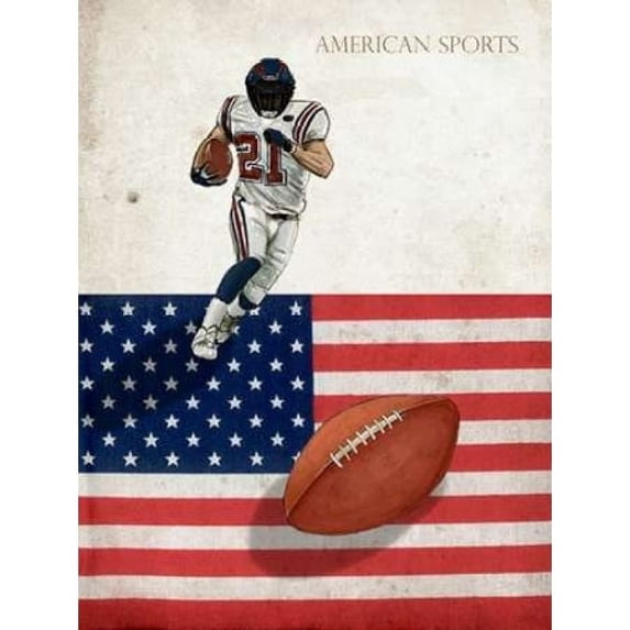 American Sports-Football 1 Poster Print by GraphINC Studio