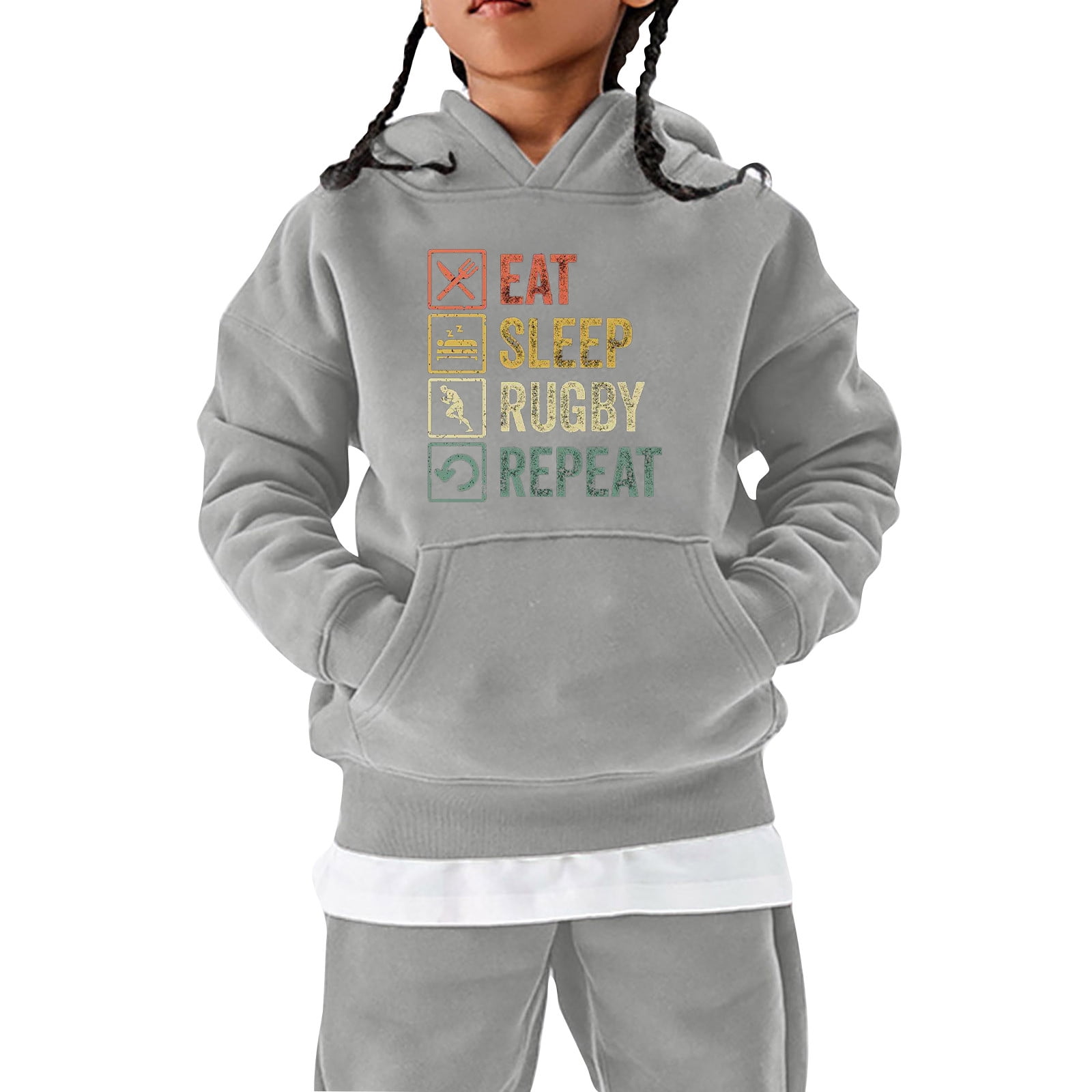 American Sports Gift Football Fans Teen Sweatshirt Vintage Rugby Player