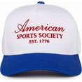 thumbnail image 1 of American Sports Society Hat Embroidered Trucker Cap, Patriotic Adjustable Snapback Hat for Men and Women, Retro USA Baseball Cap for 4th of July or Everyday Wear, 1 of 5