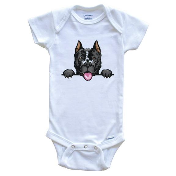 American Staffordshire Terrier Dog Breed Cute Baby Bodysuit, 0-3 months white