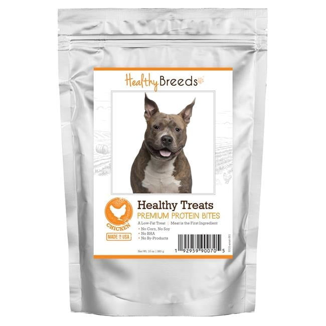 American Staffordshire Terrier Healthy Treats Premium Protein Bites Chicken Dog Treats, 10 oz