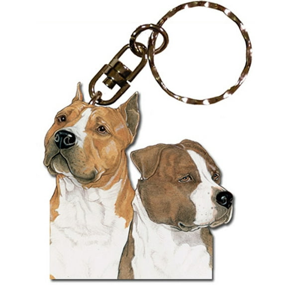 American Staffordshire Terrier Keychain, Souvenir Key Holder, Dog Charm Tag, Pet Key Rings Craft Ornaments, Wooden Die-Cut