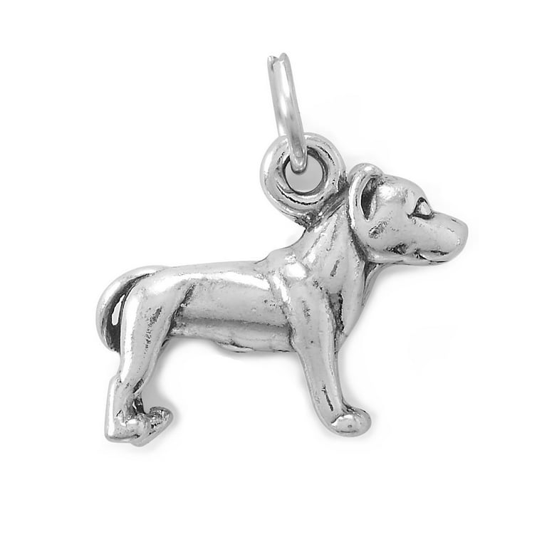 American Staffordshire Terrier Pit Bull Charm Sterling Silver 17x14mm American Staffordshire Terrier Pit Bull Charm Sterling Silver 17x14mm