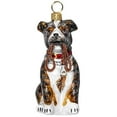 thumbnail image 1 of American Staffordshire Terrier with Leash Polish Glass Christmas Ornament, 1 of 2