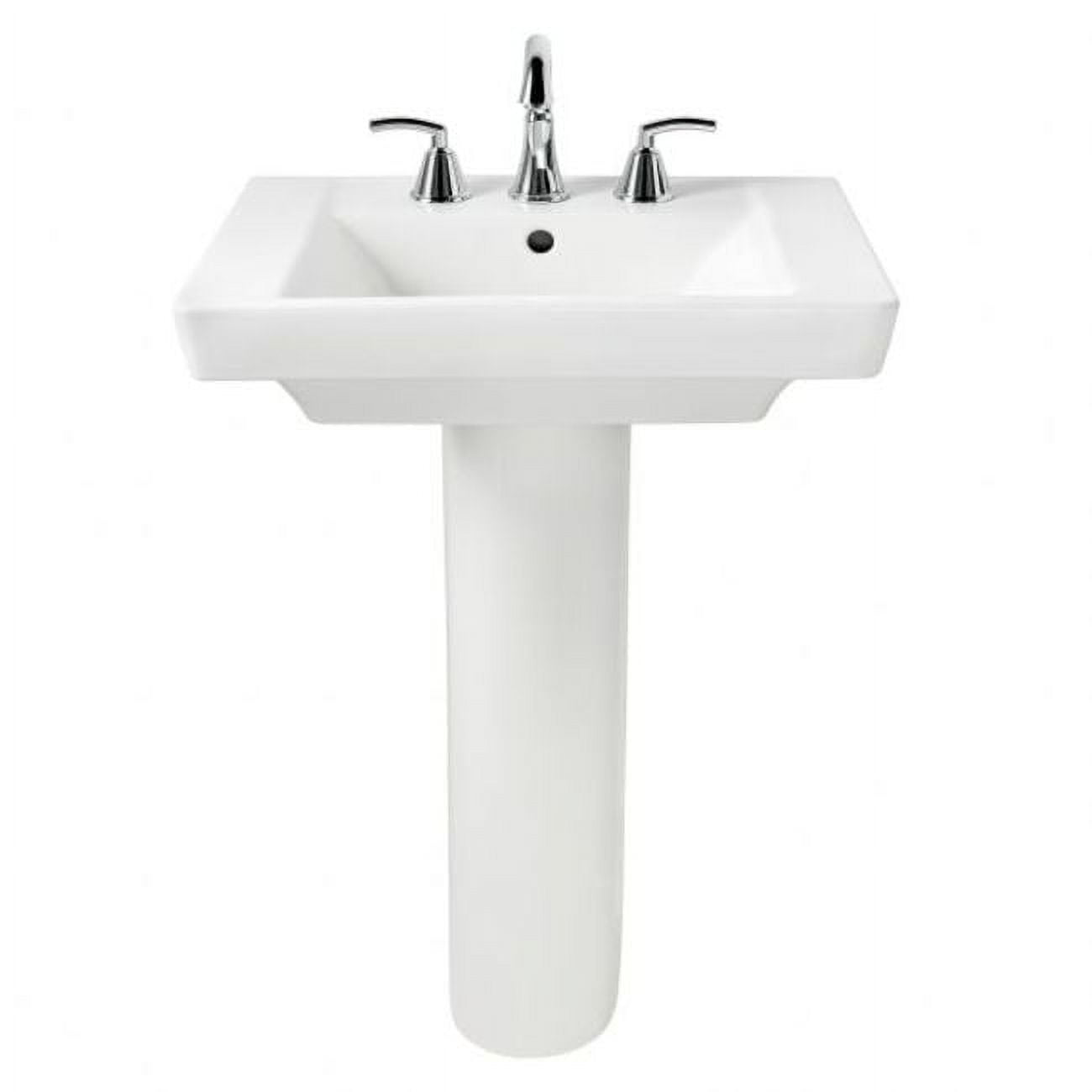 White Vitreous China Modern Pedestal Sink Leg