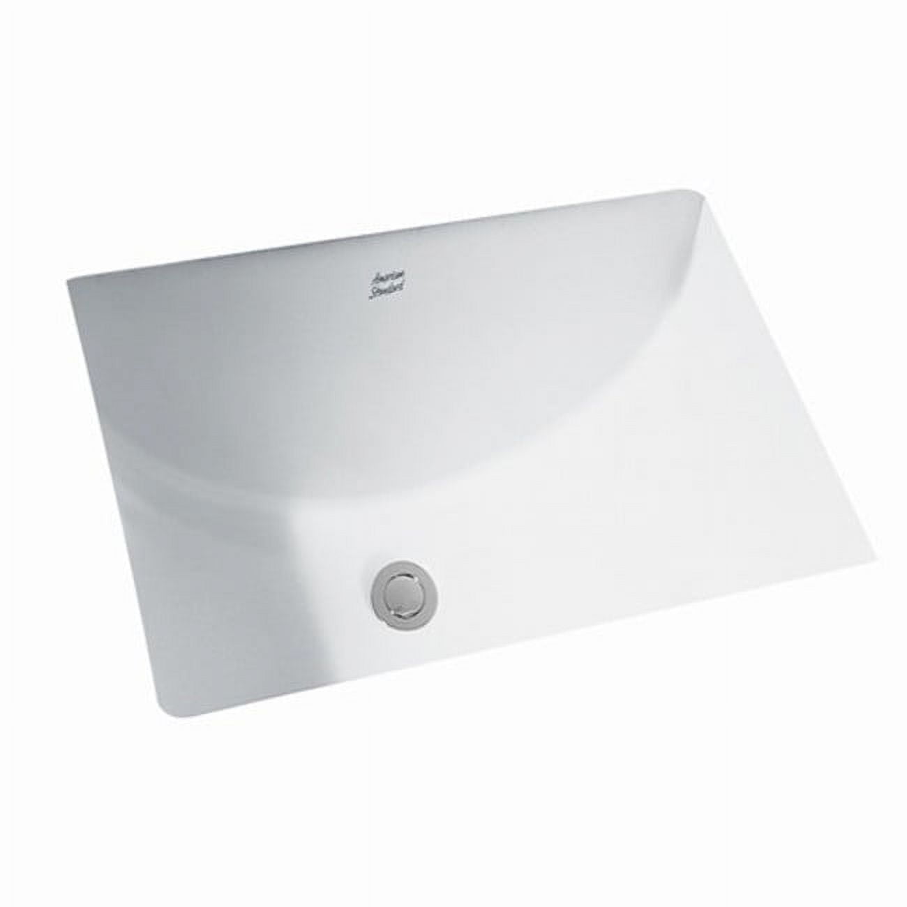White Ceramic Rectangular Undermount Bathroom Sink