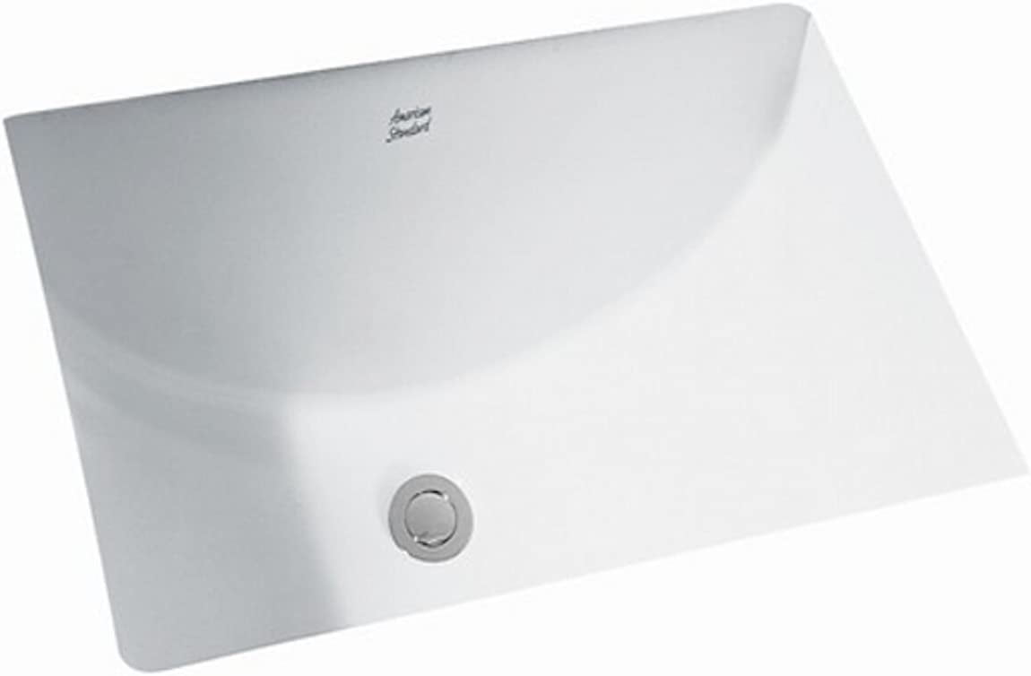 White Ceramic Rectangular Undermount Bathroom Sink