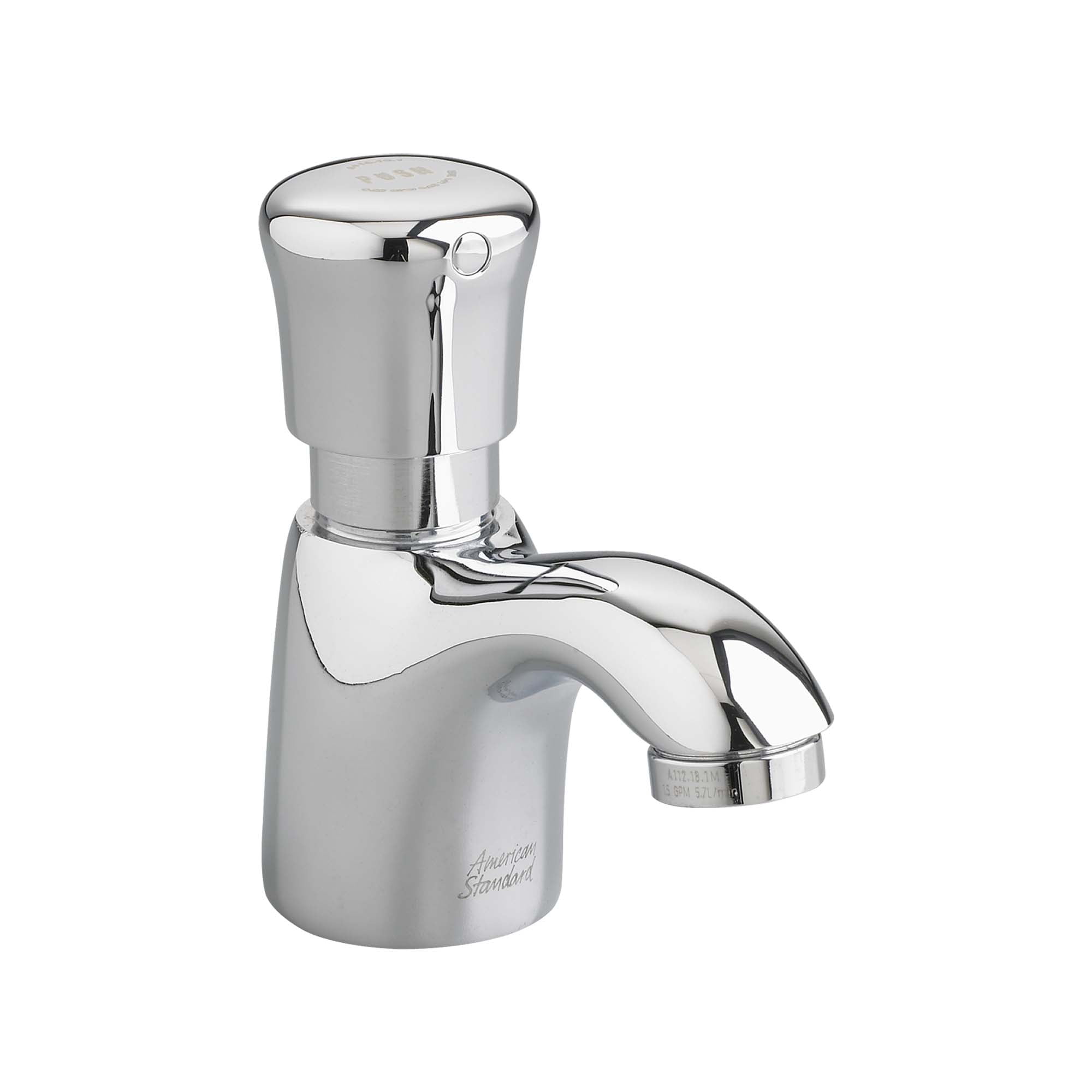 Polished Chrome Single Hole Push Button Faucet