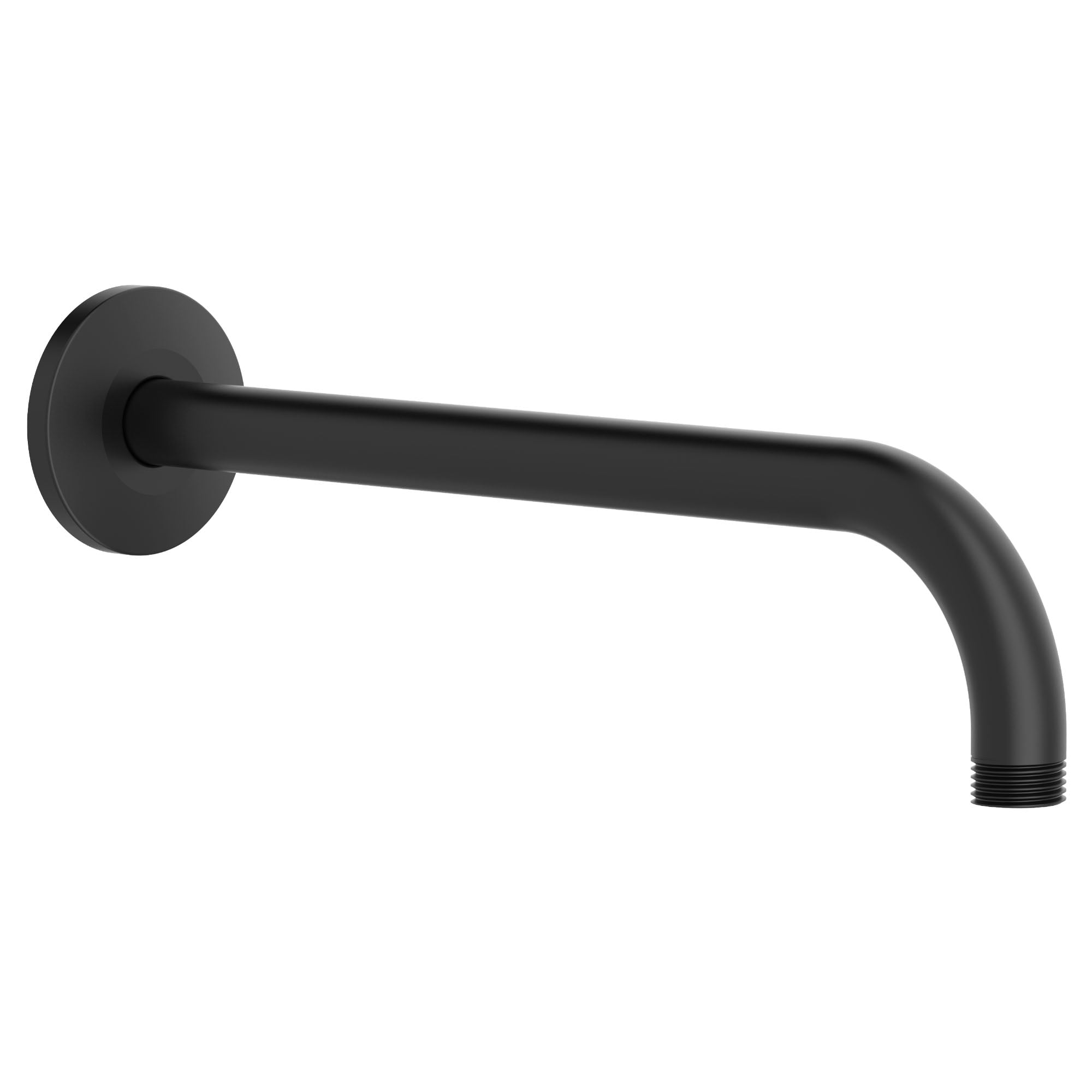 Matte Black Wall Mount Shower Arm with Round Escutcheon