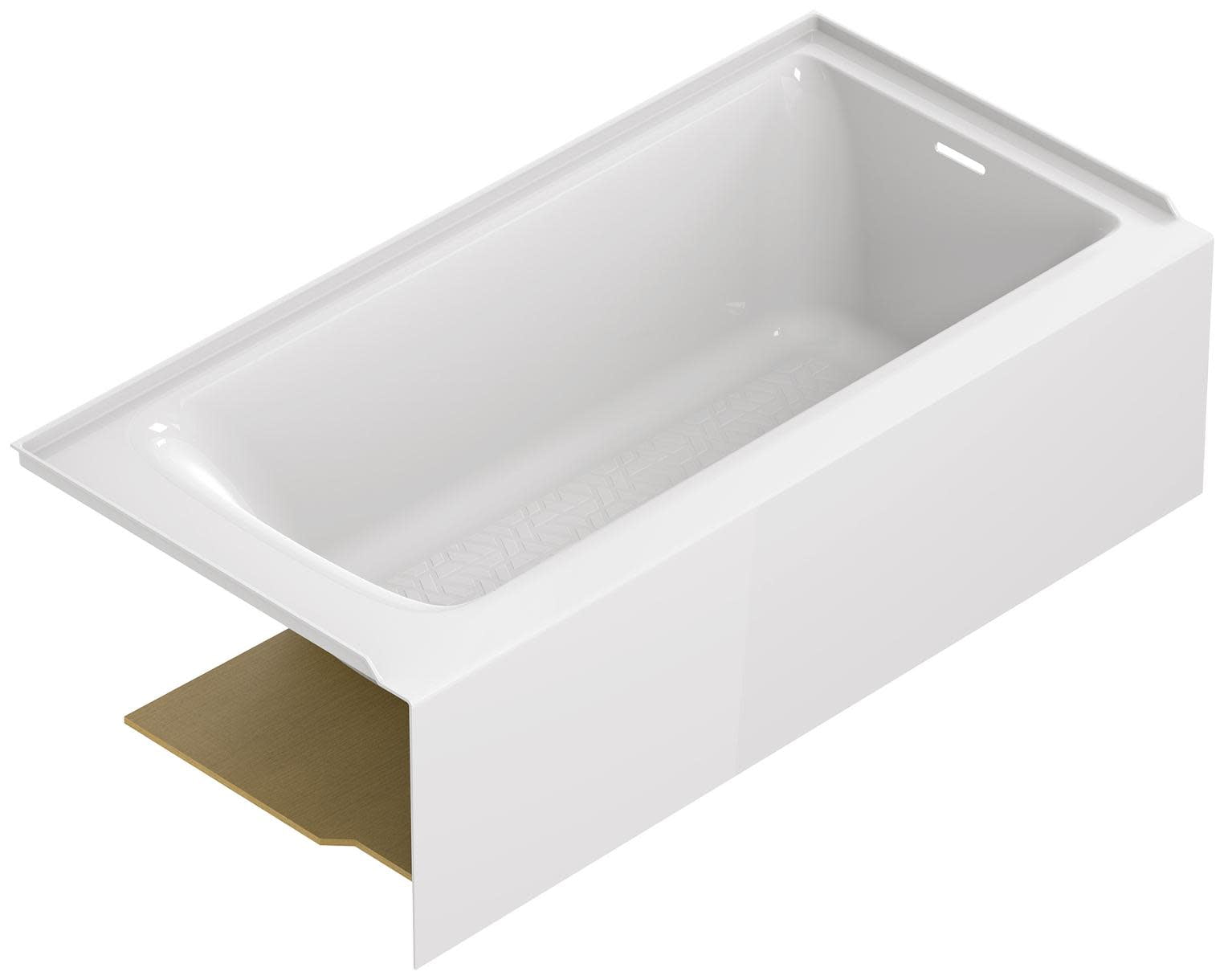 White Acrylic Alcove Bathtub with Lumbar Support