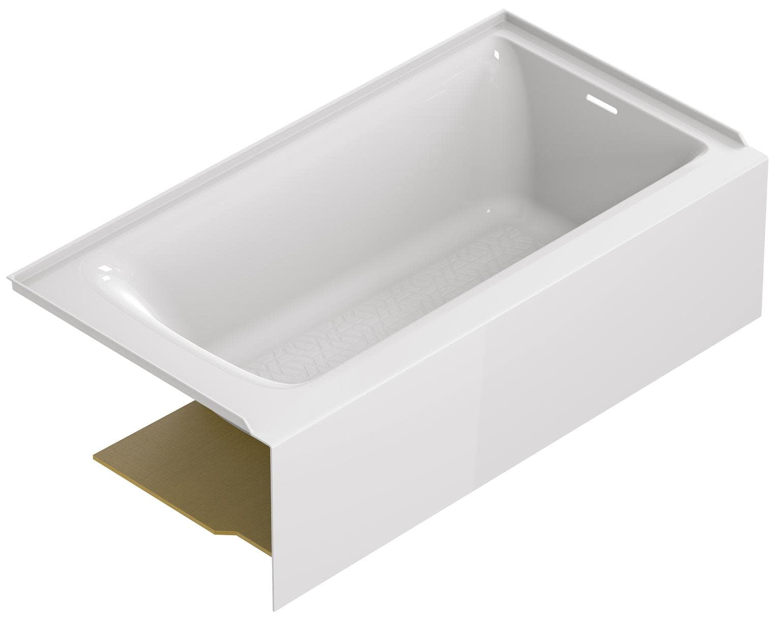 Aspirations 60'' White Acrylic Alcove Bathtub with Right Drain