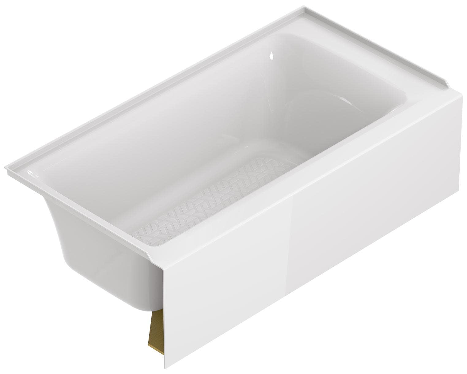 Aspirations 60'' White Acrylic Alcove Bathtub with Left Drain