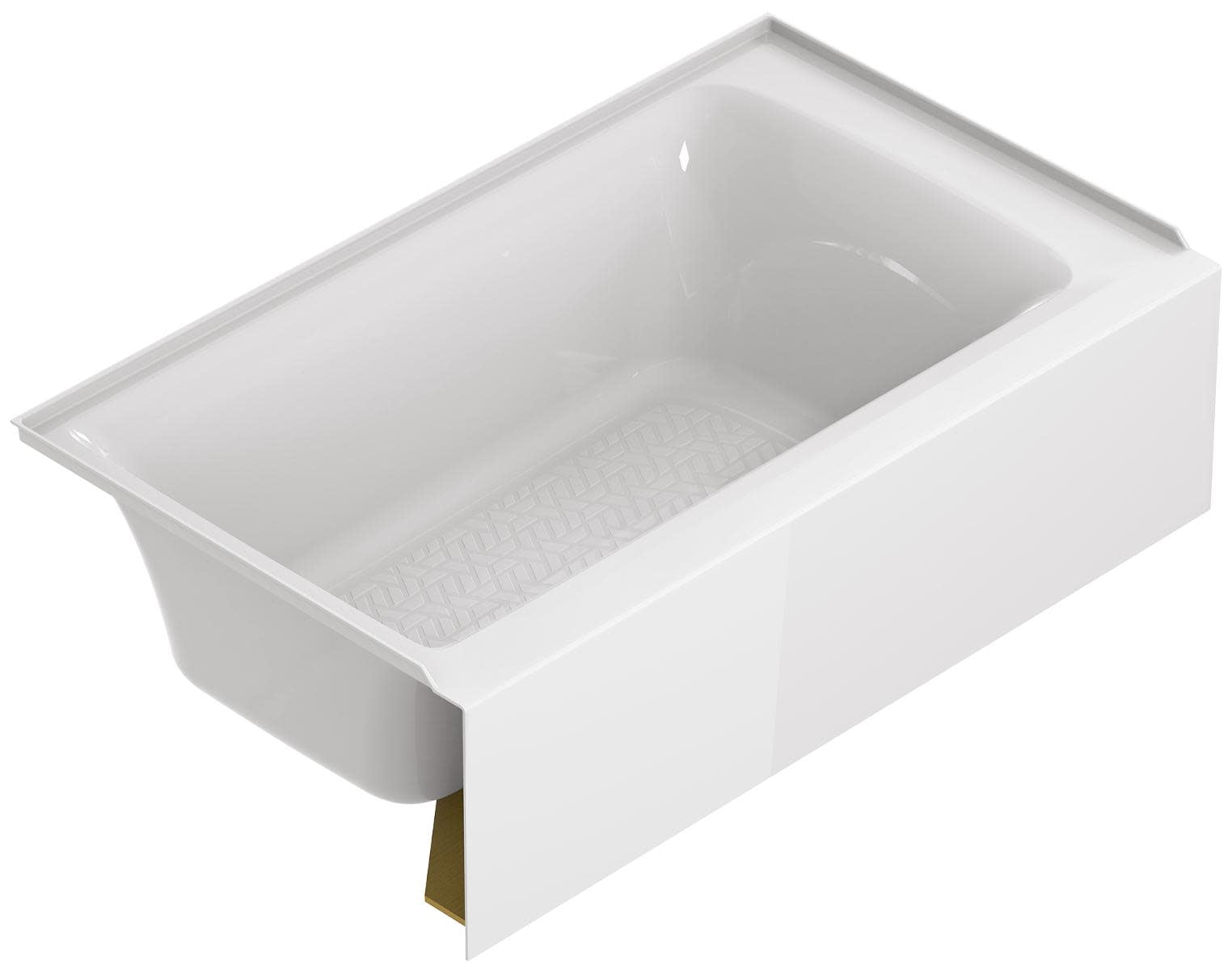 Aspirations 60-Inch White Acrylic Alcove Bathtub with Right-Hand Drain
