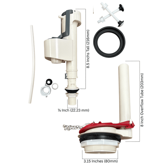 3 inch Toilet Repair Kit For American Standard Two Piece Toilets | Flush and Fill Valves Included