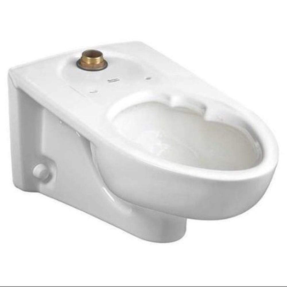 White Ceramic Wall-Mounted Elongated Toilet Bowl