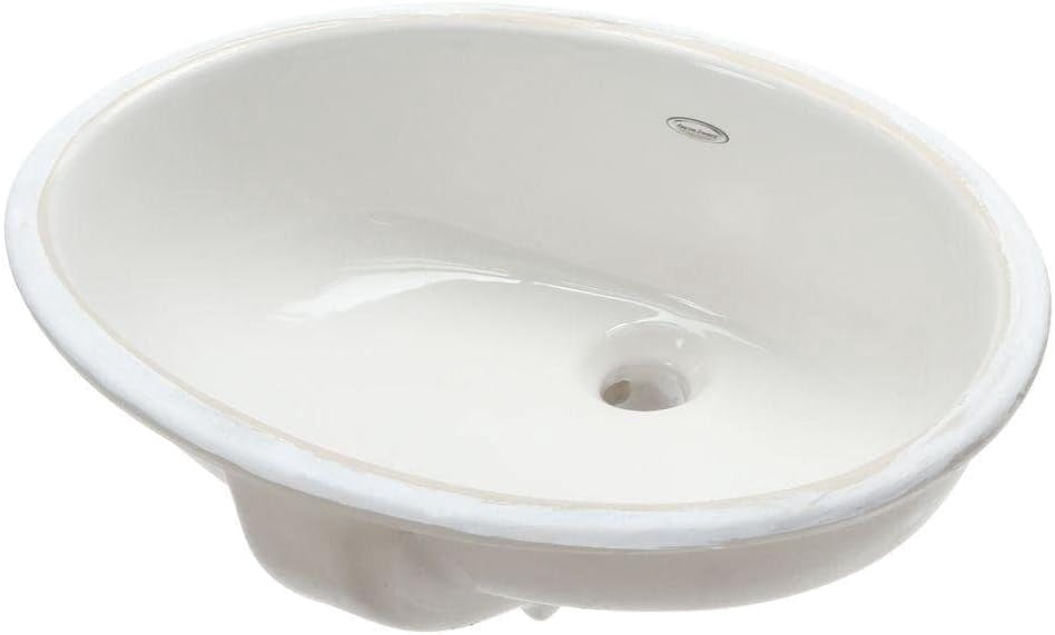 American Standard 496221.020 Ovalyn Ceramic undermount Oval Bathroom sink, 19.6" L x 17.6" W x 9" H, White