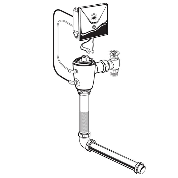 Ultima Selectronic Concealed Toilet Flush Valve, Base Model, Piston-Type, 1.28 gpf