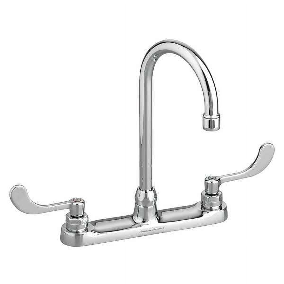 Chrome Dual-Handle Gooseneck Kitchen Faucet with Pull-out Spray