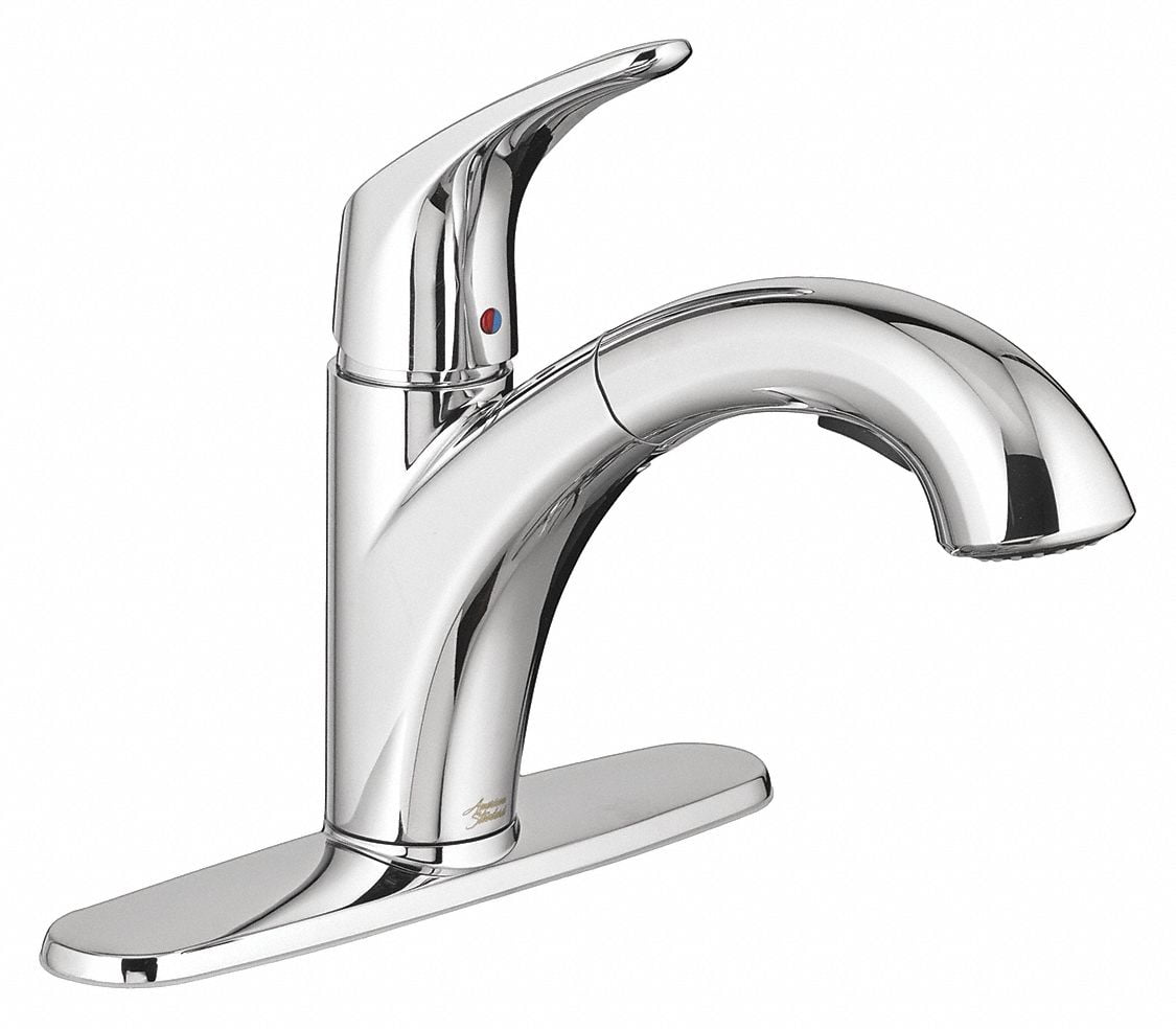 Polished Chrome Pull-Out Kitchen Faucet with Lever Handle