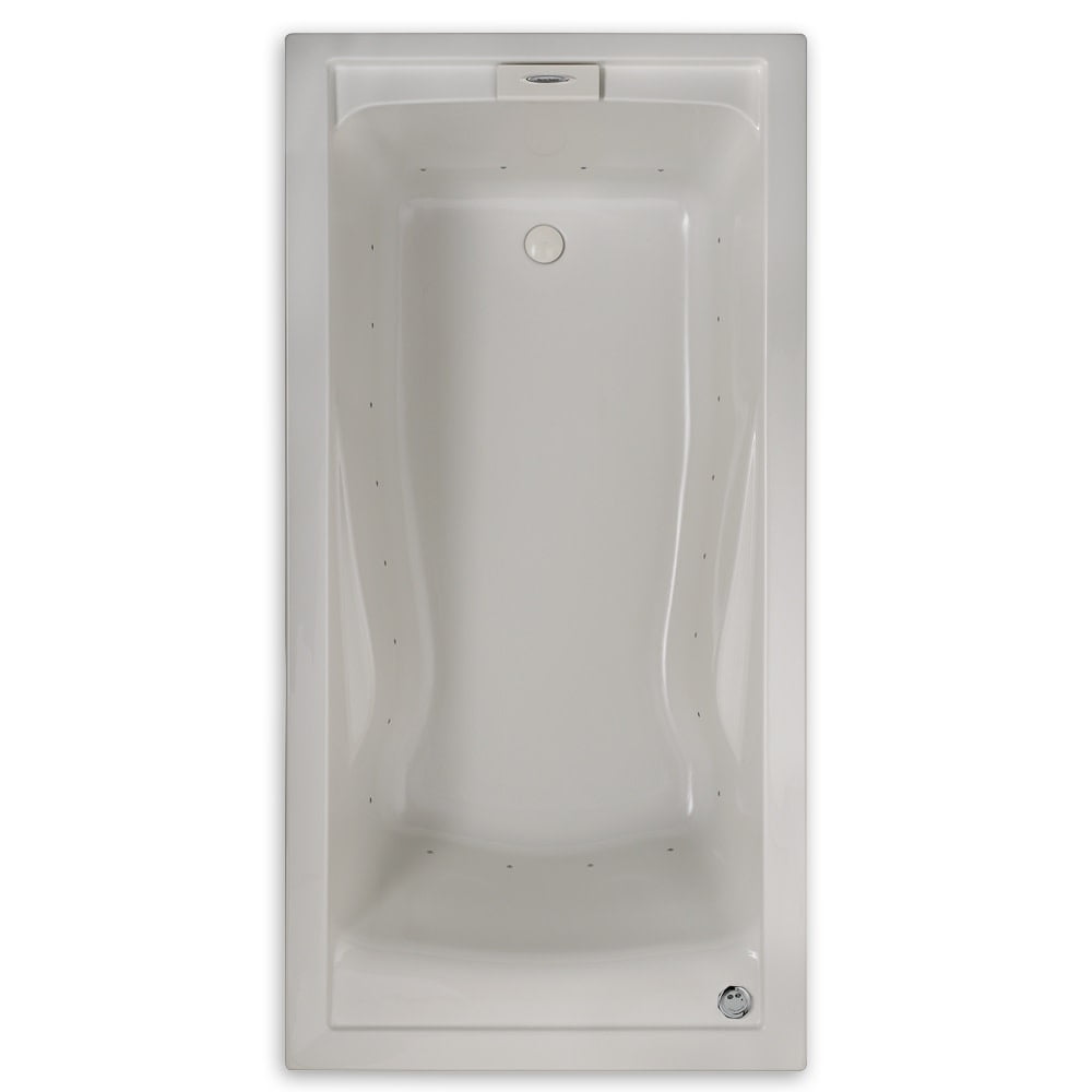 Evolution White Acrylic Drop-In Bathtub with Jets